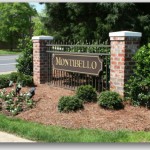 Montibello south charlotte neighborhood sign